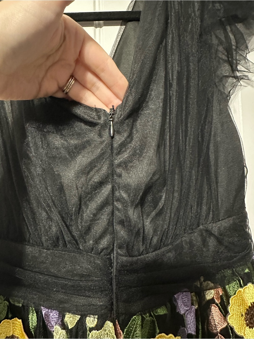 New York & Company Black Floral Embroidered Midi Dress - Picture 4 of 6